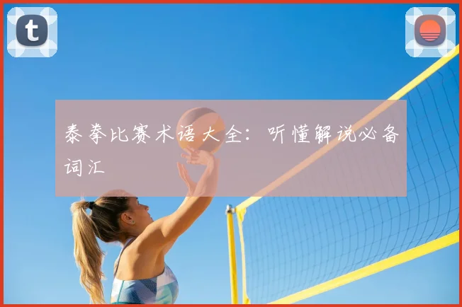 泰拳比赛术语大全：听懂解说必备词汇